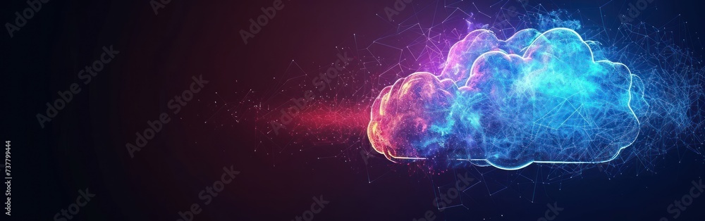 Poster cloud computing technology concept. abstract cloud computing background. banner.
