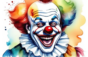 The funny the laughing clown, April fools Day symbol
