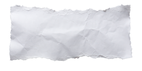 white piece of torn paper isolated on transparent background design elements.