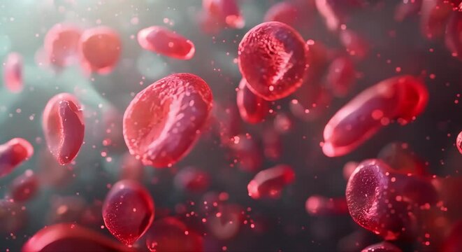 Red blood cells flowing through vein (mov) made with Ai generative technology
