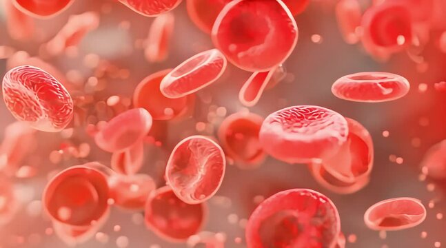 Red blood cells flowing through vein (mov) made with Ai generative technology
