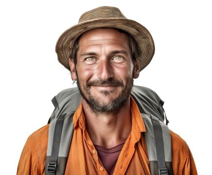 Happy traveler cut out