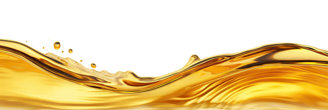 Golden oil splash cut out