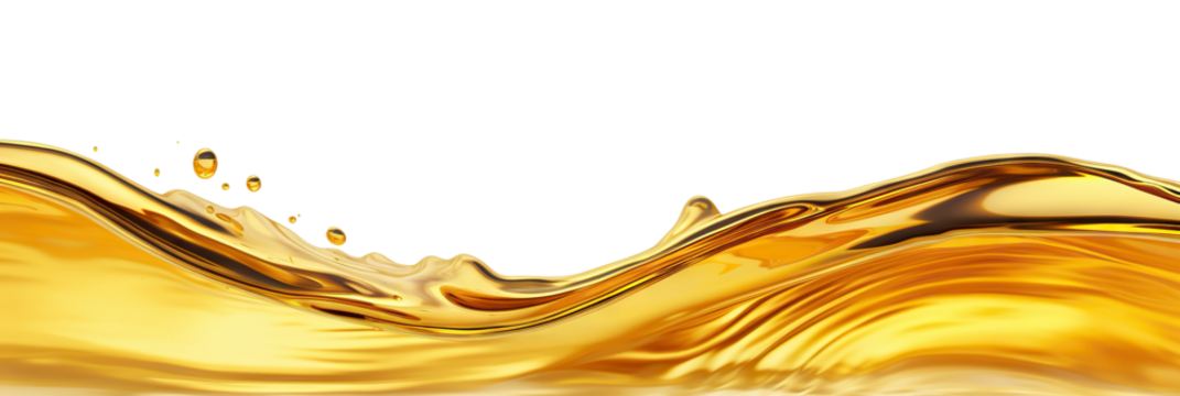 Golden oil splash cut out