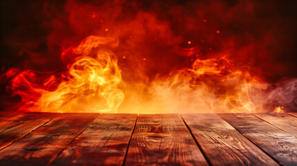 Fiery Inferno, Flames and Heat in a Dramatic Display of Power and Energy, A Scene of Wild Fire