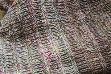 Beautiful handknit sweater, cardigan work in progress on round knitting needles, knitting pattern...