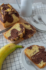 Traditional homemade marble cake
