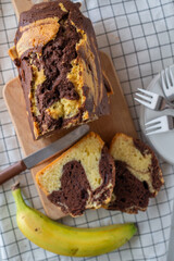 Traditional homemade marble cake