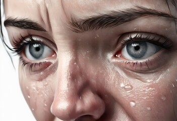 a very scared upset crying woman suffering from domestic abuse - obrazy, fototapety, plakaty