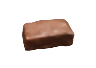 Chocolate candy bar on white background, vector