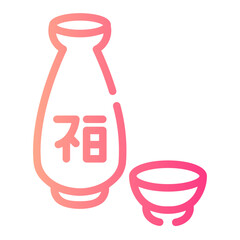 sake Line Gradient Icon