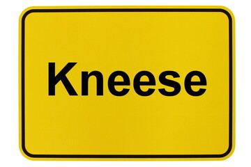 Illustration eines Ortsschildes der Gemeinde Kneese in Mecklenburg-Vorpommern