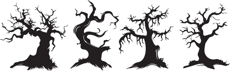 Set Trees. Hand drawn vector illustration