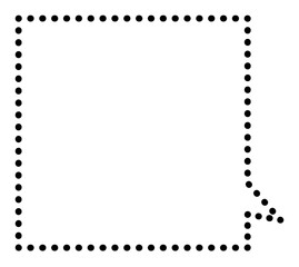 シンプルな四角い点線の吹き出し