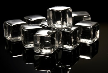 Group of Ice Cubes Sitting on Top of a Table