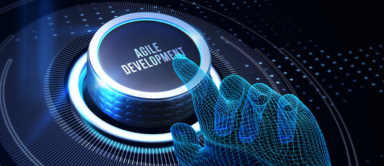 Concept of agile software development. 3d illustration