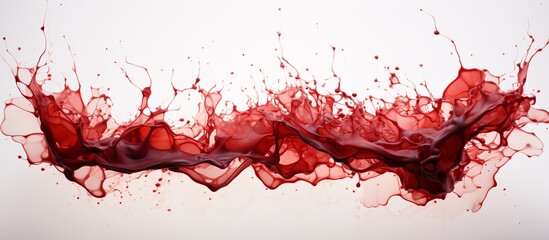a red liquid splashing in a white background