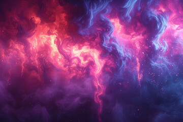 Fototapeta na wymiar A mesmerizing display of cosmic beauty, as a vibrant magenta nebula swirls amidst the vast expanse of the universe, evoking a sense of wonder and awe at the wonders of nature in space