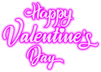 Neon Happy Valentine's Day Typography