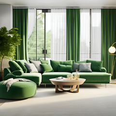 image of luxury lounge and drawing room decorated with lamps and curtains