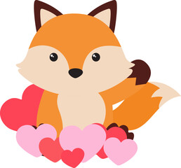 Obraz premium Valentine Animal Illustration