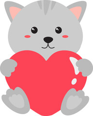 Valentine Animal Illustration