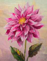 Dahlia flower abstract art painting