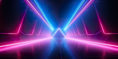 3d render, modern conceptual minimal background, glowing lines rectangle, arch, 