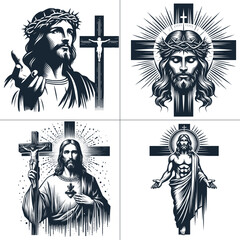 Jesus Christ Crown of Thorns  vector , line art bundle File