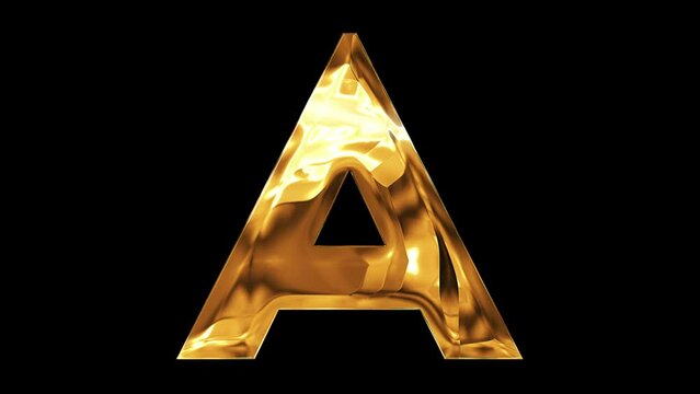 A letter alphabet 2024 golden shine animation video