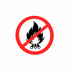 bonfires are prohibited sign isolated on white background. Illustration vector 