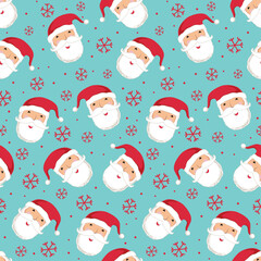 Seamless Pattern of Christmas Fun Santa Claus- Christmas Vector Illustration
