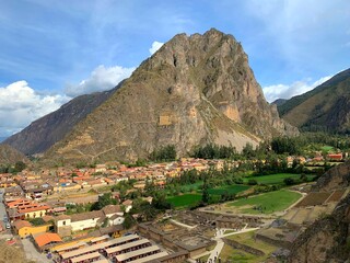 Peru Ollantaytambo town and Inca archaeological site.