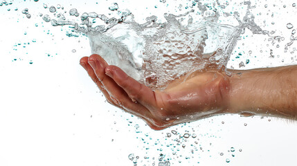 Fototapeta premium Human hand and water.