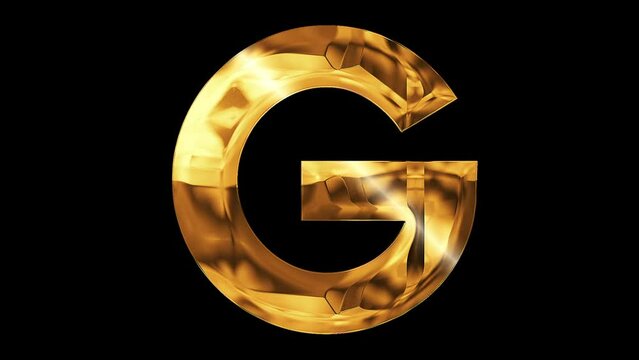 G letter alphabet 2024 golden shine animation video