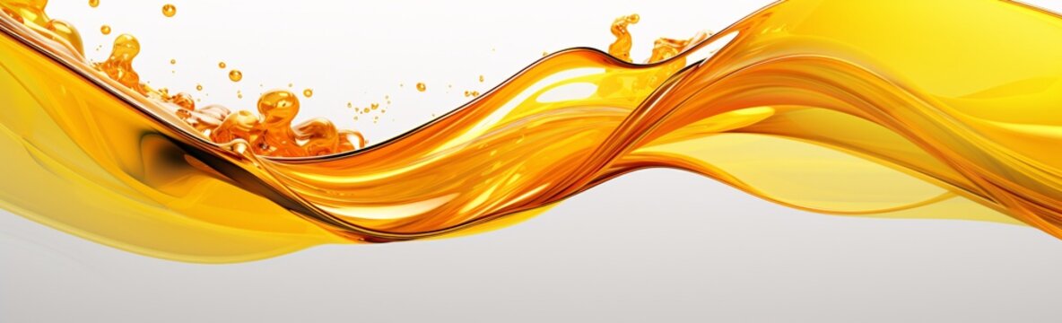 a yellow liquid splashing in a wave