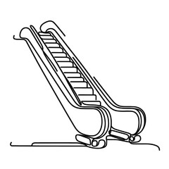 Escalator in a line drawing style