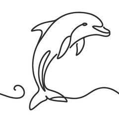 Obraz premium Dolphin in line drawing style