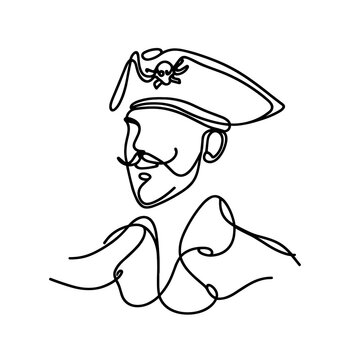recommend clip art: A pirate in a line drawing style