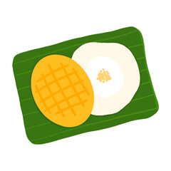 Mango Sticky Rice Cartoon illustration Thai Food Cartoon illustration Mango Sticky Rice Transparency Background