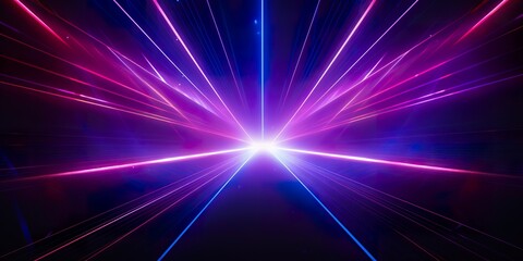 Abstract neon lights background with laser rays, and glowing lines