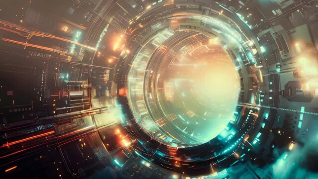Futuristic science fiction time or inter dimensional tunnel