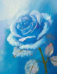 Rose flower abstract art painting