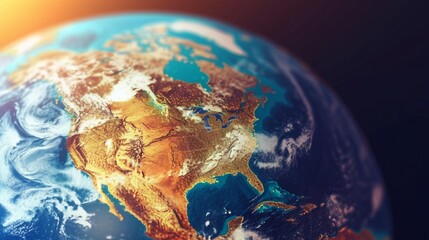 Globe Focusing on North America - obrazy, fototapety, plakaty