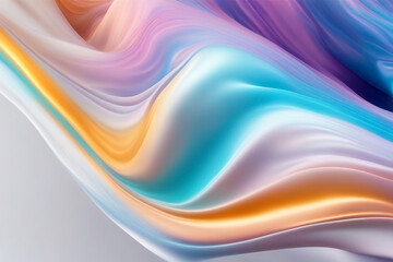 abstract waves resembling the graceful drape of fabric, vibrant chrome colors