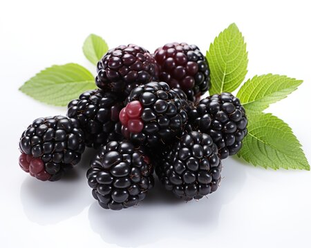 Blackberry , blank templated, rule of thirds, space for text, isolated white background