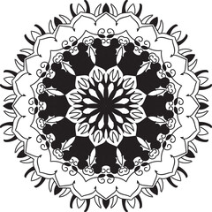 Flower Mandala. Vintage decorative elements. Oriental pattern, vector illustration. Islam, Arabic, Indian, Moroccan, Spanis, Turkish, Pakistani, Chinese, mystic, and Ottoman motifs. Coloring book page