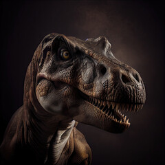 Majestic Tyrannosaurus Rex Portrait With Dramatic Lighting