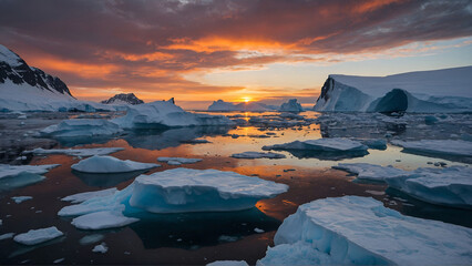 Sunset in Antarctica