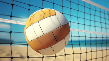 Beach volleyball background, sport combination of volleyball on the beach